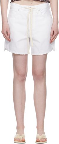 Citizens of Humanity White Brynn Drawstring Denim Shorts