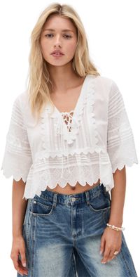 LoveShackFancy Lucce Top Optic White XL