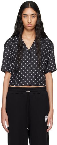 AMIRI Chemise noire à motif cachemire à monogrammes