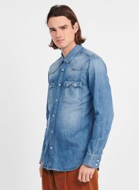 Atelier Prive - Chemise col classique en coton - Taille 45/46 - Bleu