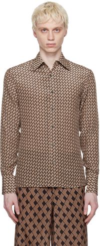 73 LONDON Tan Graphic Shirt