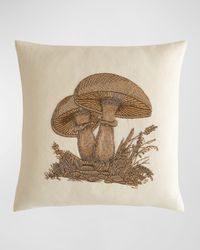 Botanist Mushrooms Beaded Pillow, 22" Square