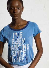 Leon & Harper - Tee-shirt col rond en coton bio - Taille L - Bleu