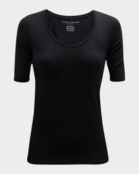 Soft Touch Half-Sleeve Scoop-Neck Top