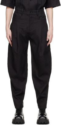Feng Chen Wang Pantalon noir à effet usé