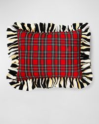 Tartan Stripe Ruffle Lumbar Pillow