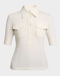 Pockets Short-Sleeve Polo Top