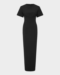 Dover Strong-Shoulder Short-Sleeve Gown
