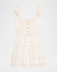 Rietta Cotton Lace-Trimmed Mini Dress