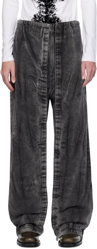 Y/Project Black Velcro Panel Jeans