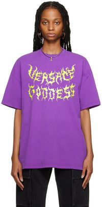 Versace Purple Distressed T-Shirt
