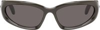 Balenciaga Gray Swift Oval Sunglasses