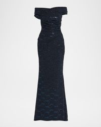 Stardust Jersey Off-The-Shoulder Gown