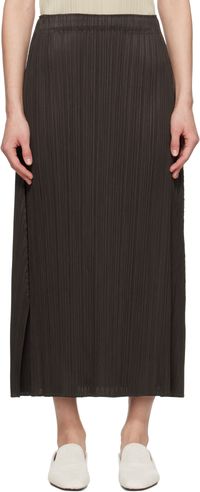 PLEATS PLEASE ISSEY MIYAKE Black Monthly Colors December Maxi Skirt