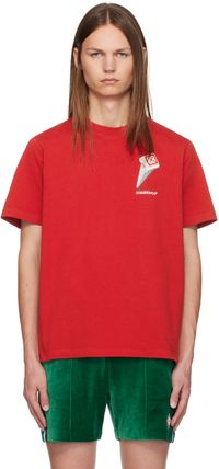 Casablanca Red Leaning Column T-Shirt