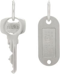 MM6 Maison Margiela Silver Key Tag Earrings