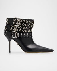 Buckle Belt Leather Ankle Boots