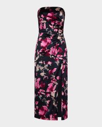 Dory Strapless Floral Midi Dress