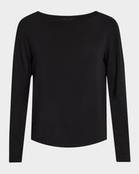 Boat-Neck Stretch Jersey Knit Top