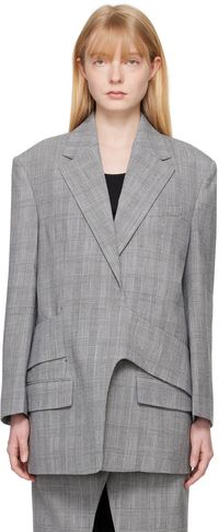 Recto Gray Wrap Blazer