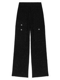Women's Tweed Trousers - Black - Size 8