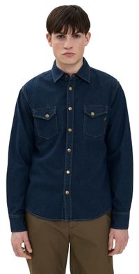 Billy Reid Shoals Denim Shirt Double Dye L