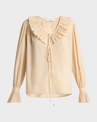 Ruffle Cotton Voile Blouse