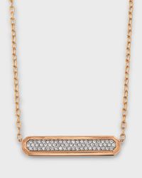 Carrington 18K Rose Gold and Diamond ID Bar Necklace