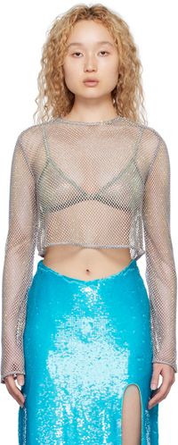 GANNI Silver Embellished Blouse