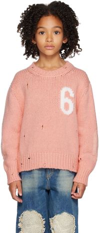 MM6 Maison Margiela Enfant | Pull rose à effet usé