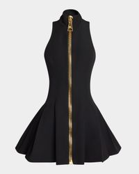 Zipped Fit-&-Flare Mini Dress