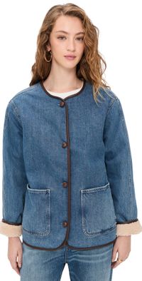 Madewell Denim & Sherpa Jacket in Petersburg Wash Petersburg Wash S