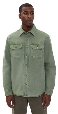 Faherty Sunwashed CPO Shirt Jacket Aspen Olive XXL