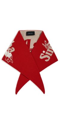 Simone Rocha Graphic Logo Knit Neckerchief Red/Oat/Pearl One Size