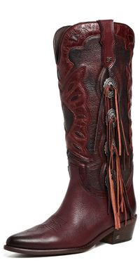 Sam Edelman Rhett Western Fringe Boots French Merlot/French Burgundy 5