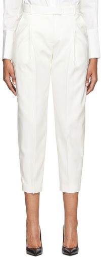 McQueen Off-White Wool Peg Trousers