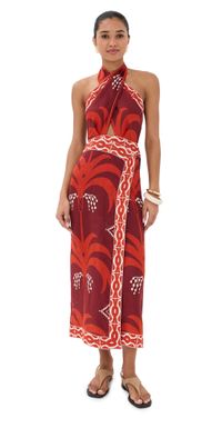 Johanna Ortiz Buen Viento Ankle Dress Wine/Red 12