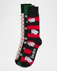 Men's Card Games 3-Pack Crew Socks, Boxed Gift Set