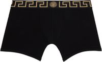 Versace Underwear Black Greca Border Long Boxer Briefs