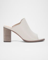 Stella Leather Block-Heel Mule Sandals
