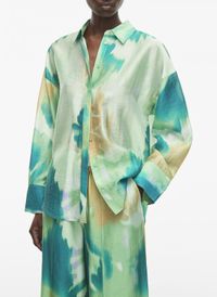 Rouge Edit - Chemise droite imprimée - Taille 42 - Vert