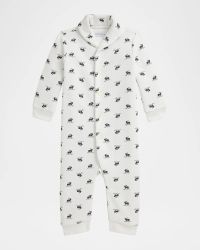 Boy's Elk-Print Fleece Coverall, Size 3M-12M