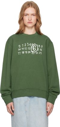 MM6 Maison Margiela Green Unbrushed Sweatshirt