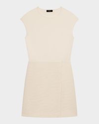 Plush Tweed Wrap Skirt Combo Mini Dress