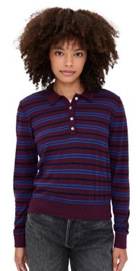 Pistola Greta Top Claret Azure Stripe XL