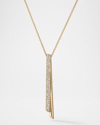Inside/Out 18K Yellow Gold Diamond Flip Drop Pendant Necklace