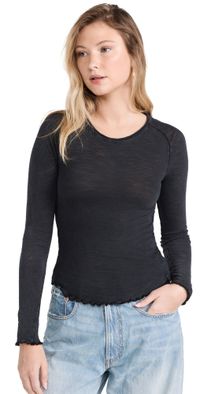 Free People Be My Baby Long Sleeve Tee Black S