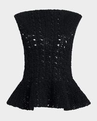Yuka Crochet Peplum Top