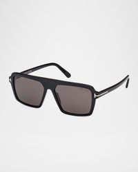 Men's Vincent Acetate Rectangle Sunglasses
