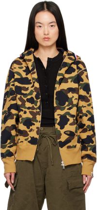 BAPE Khaki & Tan ABC Camo Shark Full Zip Hoodie
